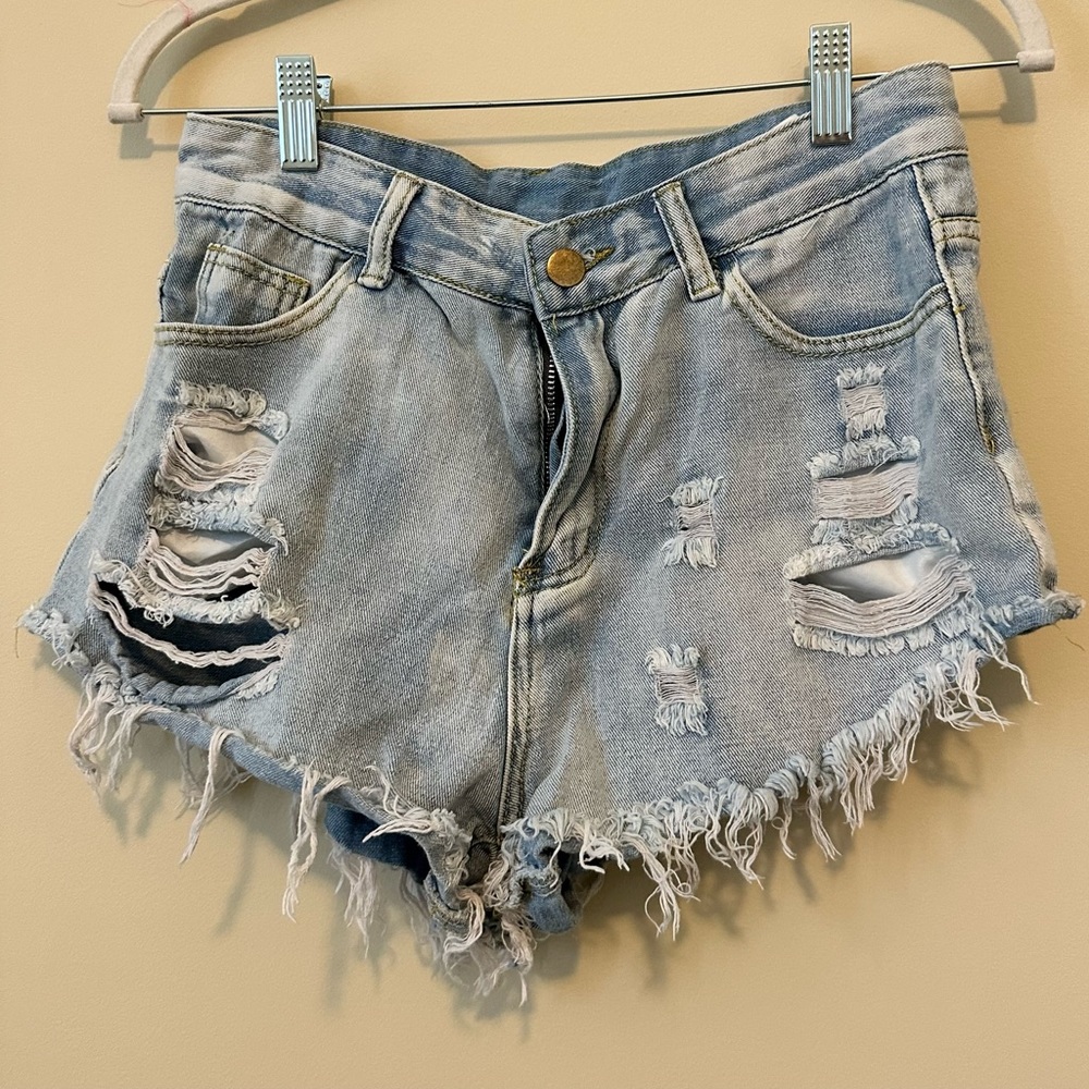 denim shorts high rise